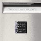 きらびやかなブラック/シルバーグラマー日付を保存 マグネット (インサイチュ (食洗機))