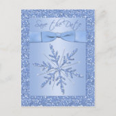 きらびやかなブルースノーフレーク日付はがきを保存 案内ポストカード (正面)