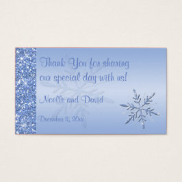 きらびやかなブルースノーフレーク結婚式の引き出物ラベル
