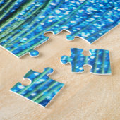 きらびやかなブルーピーコックフェザースティルライフ ジグソーパズル (側面)