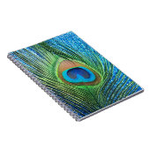 きらびやかなブルーピーコックフェザースティルライフ ノートブック (右側)