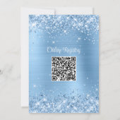 きらびやかなブルーフォイルのオンライン登録ベビーシャワー 招待状 (裏面)