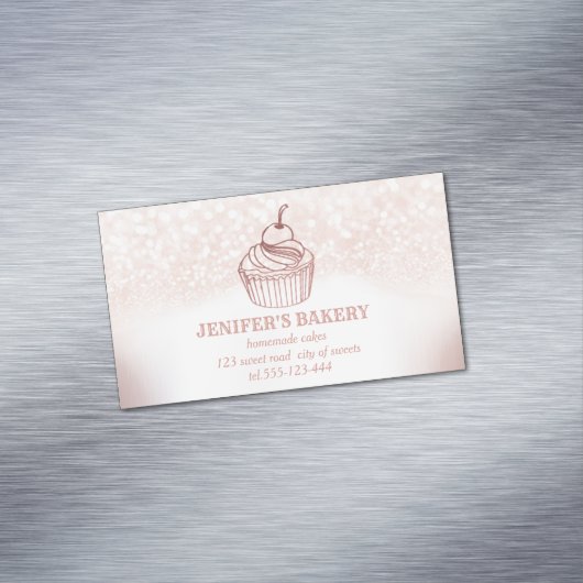 きらびやかなベーカリー自家製のカップケーキとスイーツ マグネット名刺 (インサイチュ)