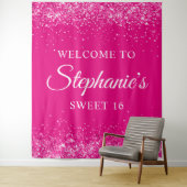きらびやかなホットピンクスイート16誕生日へようこそ タペストリー (インサイチュ)