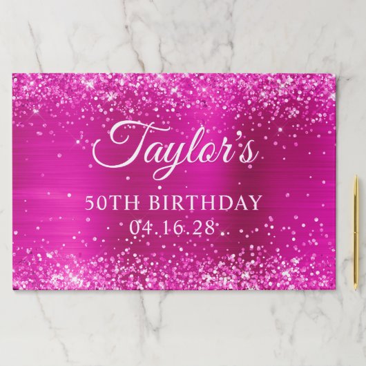 きらびやかなホットピンクフォイル50誕生日 ペーパーパッド (インサイチュ)