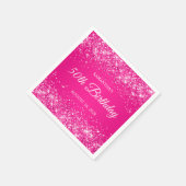 きらびやかなホットピンク50誕生日 スタンダードカクテルナプキン (角)