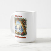 きらびやかなホリデーウィンドウグロー コーヒーマグカップ (正面左)