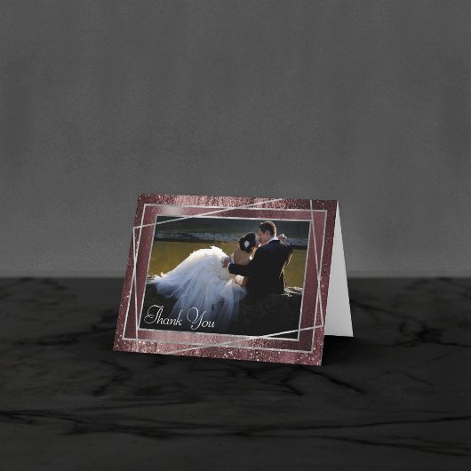 きらびやかなミニマリズム |カシスパープルグリッター写真 サンキューカード