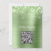 きらびやかなライトグリーン赤ちゃんシャワー 招待状 (裏面)