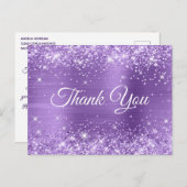 きらびやかなライトパープルスイート16ありがとう ポストカード (正面/裏面)