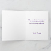 きらびやかなライトパープルフォイルビッグハッピーバースデー カード (内部)