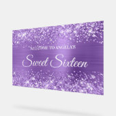 きらびやかなライトパープルフォイルSweet sixteenへようこそ アクリルサイン (傾斜)