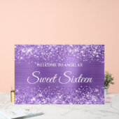 きらびやかなライトパープルフォイルSweet sixteenへようこそ アクリルサイン (ウェディング)