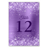 きらびやかなライトパープル結婚フォイル テーブルナンバー (裏面)