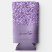 きらびやかなライトパープルGlamスクリプト名 スリム缶クーラー (正面)