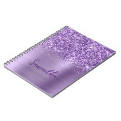 きらびやかなライトパープルGlamスクリプト名 ノートブック (左側)