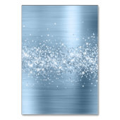 きらびやかなライトブルーの個人名座席表 テーブルナンバー (裏面)