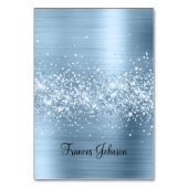 きらびやかなライトブルーの個人名座席表 テーブルナンバー (正面)