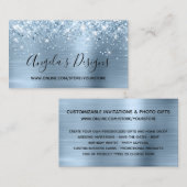 きらびやかなライトブルーフェイクフォイルオンラインストア 名刺 (正面/裏面)