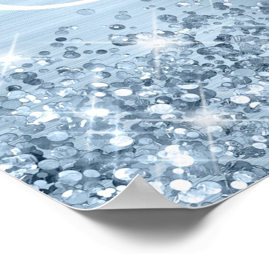 きらびやかなライトブルーフォイルスウィート16へようこそ ポスター (角)