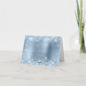 きらびやかなライトブルーフォイルスウィート16 サンキューカード (裏面)