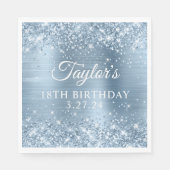 きらびやかなライトブルーフォイル18誕生日 スタンダードランチョンナプキン (正面)