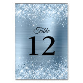きらびやかなライトブルー結婚フォイル テーブルナンバー (裏面)