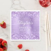 きらびやかなラベンダーフォイルスウィート16 スタンダードランチョンナプキン (インサイチュ)