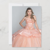 きらびやかなラベンダーフォイルMis XVアニョス写真 招待状 (裏面)