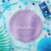 きらびやかなラベンダーフォイルMis XVアニョス ペーパープレート (パーティー)