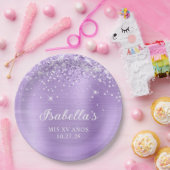 きらびやかなラベンダーフォイルMis XVアニョス ペーパープレート (パーティー)