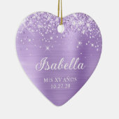 きらびやかなラベンダーフォイルMis XV Anos写真 セラミックオーナメント (右)