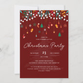 きらびやかなランプモダンナイトクリスマスパーティー 招待状 (正面)