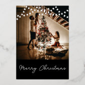 きらびやかなランプモダンナイトクリスマスパーティー 箔招待状 (裏面)