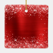 きらびやかなレッドフォイル30歳の誕生日 セラミックオーナメント (裏面)