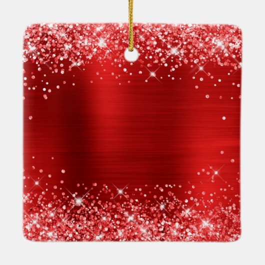 きらびやかなレッドフォイル30歳の誕生日 セラミックオーナメント (裏面)