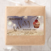 きらびやかなヴィンテージカップケーキシェフスクリプトベーカリー ラベル (インサイチュ)