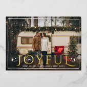 きらびやかな光と星うれしそうな写真金ゴールド 箔シーズンカード (正面)