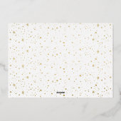 きらびやかな光と星うれしそうな写真金ゴールド 箔シーズンカード (裏面)