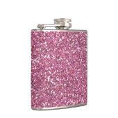 きらびやかな光沢があるピンクのグリッター フラスク (右)