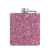 きらびやかな光沢があるピンクのグリッター フラスク (裏面)