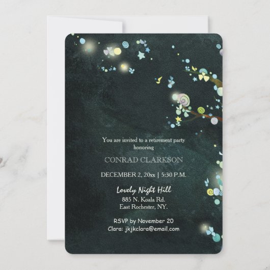 きらびやかな夕べ退職お祝い 招待状 (裏面)