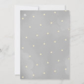 きらびやかな小さな星と月の灰色の赤ちゃんシャワー 招待状 (裏面)