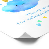 きらびやかな小さな星の赤ちゃんシャワーギフトテーブルサイン ポスター (角)