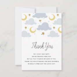 きらびやかな小さな星の赤ちゃんシャワーサンキューカード サンキューカード