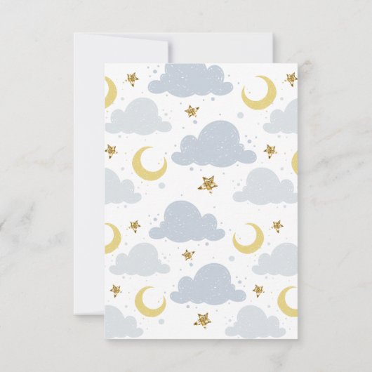 きらびやかな小さな星の赤ちゃんシャワーサンキューカード サンキューカード (裏面)