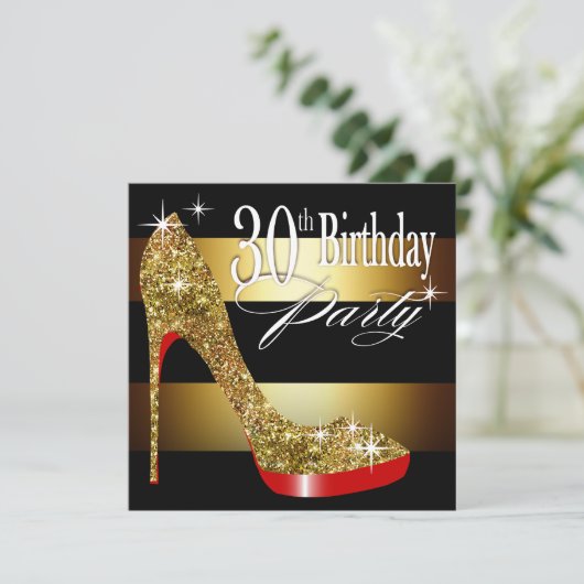 きらびやかな小剣は第30誕生会を縞で飾ります 招待状 (スタンド正面)