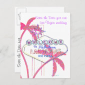 きらびやかな手のひらラスベガス日付を保存 案内ポストカード (正面/裏面)