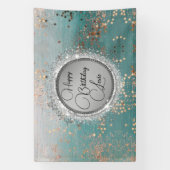 きらびやかな星オンブルーパーソナライズされた誕生日 横断幕 (縦)