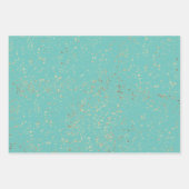 きらびやかな星バラ金ゴールドマーブルシルバー葉ズ ラッピングペーパーシート (正面)